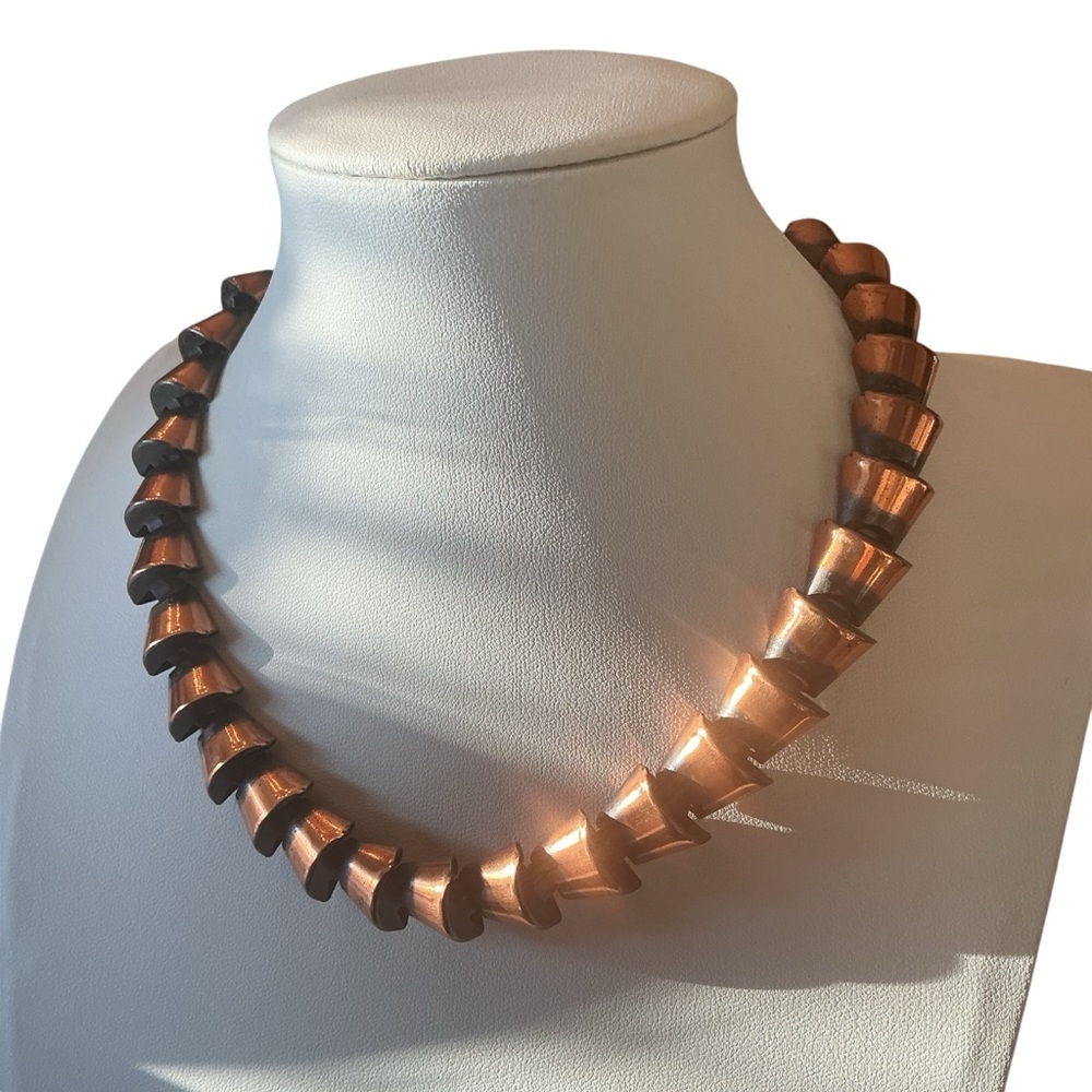 Rebajes Vintage Copper Necklace Modernist Sculptural Signed Book Piece) - Picture 6 of 13